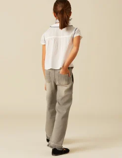 Nicoli Trousers|Denim<GREY WIDE LEG JEANS Azules claros