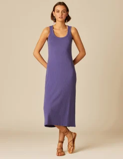 Nicoli Dresses<INDIGO RIBBED DRESS Azules