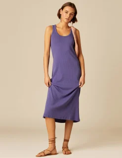 Nicoli Dresses<INDIGO RIBBED DRESS Azules