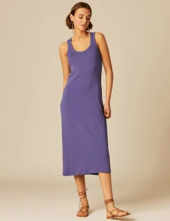 Nicoli Dresses<INDIGO RIBBED DRESS Azules