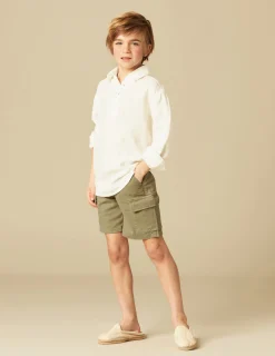 Nicoli Trousers<KHAKI CARGO BERMUDA SHORTS Verde caza