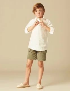 Nicoli Trousers<KHAKI CARGO BERMUDA SHORTS Verde caza