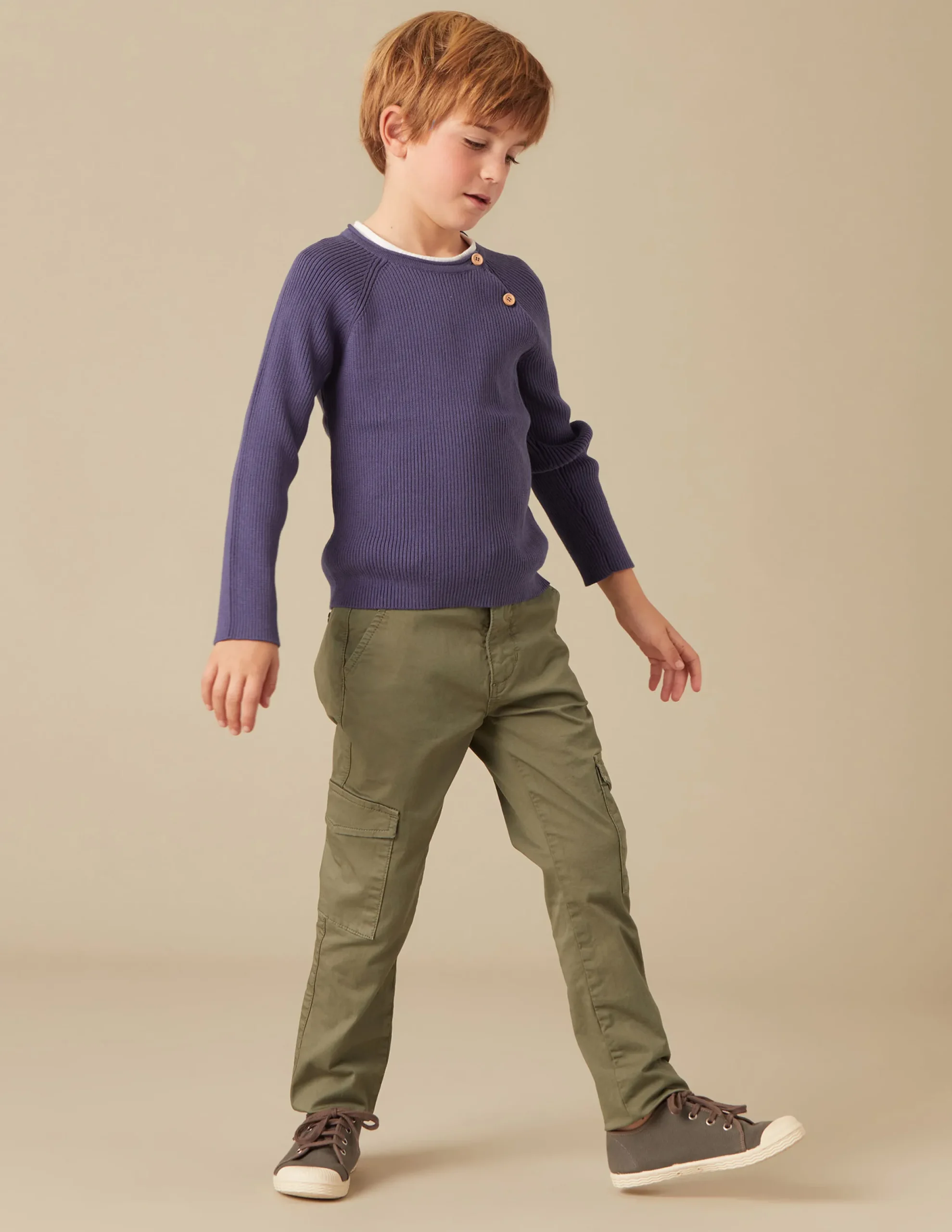 Nicoli Trousers<KHAKI CARGO TROUSERS Verde caza