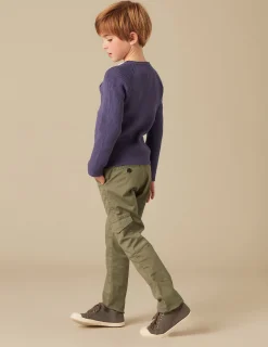 Nicoli Trousers<KHAKI CARGO TROUSERS Verde caza