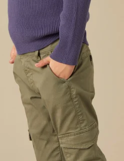 Nicoli Trousers<KHAKI CARGO TROUSERS Verde caza