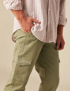 Nicoli Trousers<KHAKI CARGO TROUSERS Verde caza