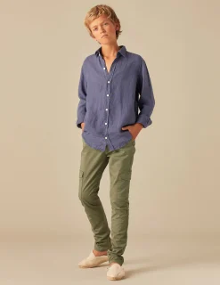 Nicoli Trousers<KHAKI CARGO TROUSERS Verde caza