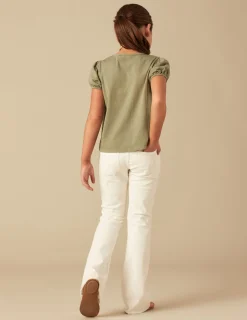 Nicoli T-shirts<KHAKI SHORT-SLEEVED T-SHIRT Blancos