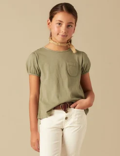 Nicoli T-shirts<KHAKI SHORT-SLEEVED T-SHIRT Blancos