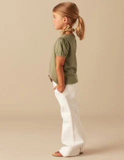 Nicoli T-shirts<KHAKI SHORT-SLEEVED T-SHIRT Blancos