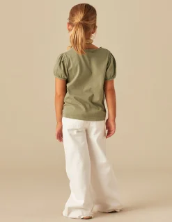 Nicoli T-shirts<KHAKI SHORT-SLEEVED T-SHIRT Blancos