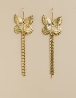 Nicoli Earrings<LARGE GOLD BUTTERFLY EARRINGS Dorados