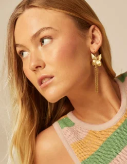 Nicoli Earrings<LARGE GOLD BUTTERFLY EARRINGS Dorados