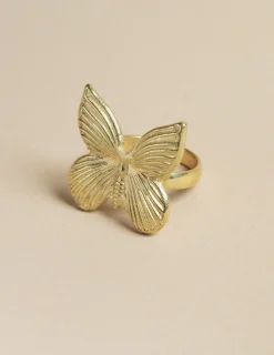 Nicoli Rings<LARGE GOLD BUTTERFLY RING Dorados