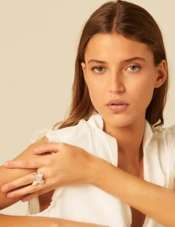 Nicoli Rings<LARGE SILVER BUTTERFLY RING Dorados