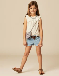 Nicoli Denim|Shorts<LIGHT BLUE DENIM SHORTS Azules claros