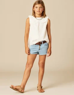 Nicoli Denim|Shorts<LIGHT BLUE DENIM SHORTS Azules claros