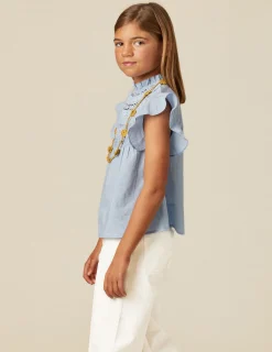 Nicoli Shirts<LIGHT BLUE LACE SHIRT Amarillos