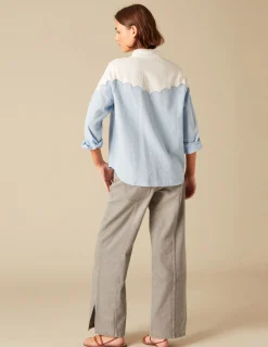Nicoli Shirts & Blouses<LIGHT BLUE WAVE SHIRT Azules claros