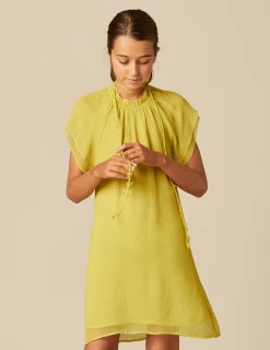 Nicoli Dresses<LIME CHIFFON DRESS Verdes