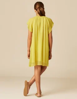 Nicoli Dresses<LIME CHIFFON DRESS Verdes
