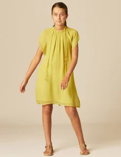 Nicoli Dresses<LIME CHIFFON DRESS Verdes