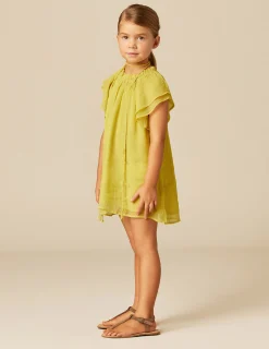 Nicoli Dresses<LIME CHIFFON DRESS Verdes