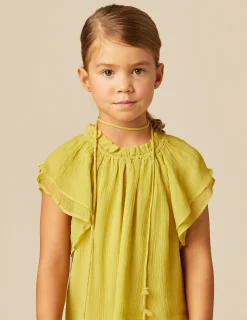 Nicoli Dresses<LIME CHIFFON DRESS Verdes