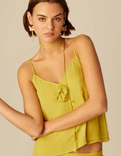 Nicoli Necklaces & Chokers<LIME CHIFFON NECKLACE Fresa