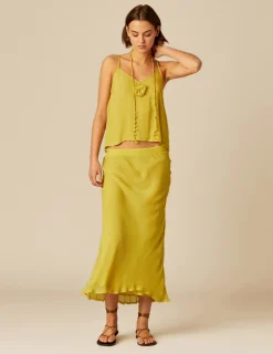 Nicoli Skirts<LIME CHIFFON SKIRT Fresa