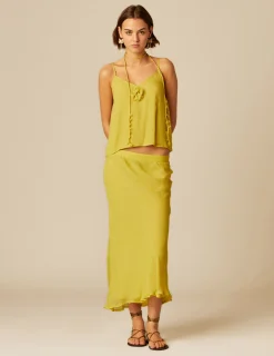 Nicoli Skirts<LIME CHIFFON SKIRT Fresa