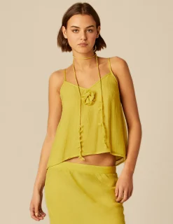 Nicoli Tops<LIME CHIFFON TOP Fresa