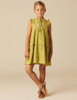 Nicoli Dresses<LIME FLOWER PRINT DRESS Amarillos