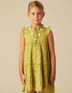 Nicoli Dresses<LIME FLOWER PRINT DRESS Amarillos