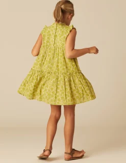 Nicoli Dresses<LIME FLOWER PRINT DRESS Amarillos