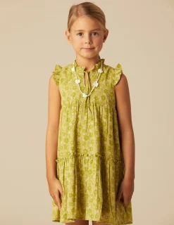 Nicoli Dresses<LIME FLOWER PRINT DRESS Amarillos