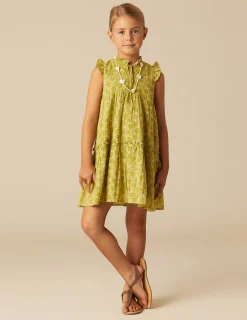 Nicoli Dresses<LIME FLOWER PRINT DRESS Amarillos