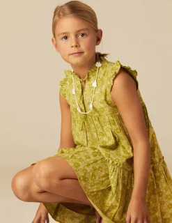 Nicoli Dresses<LIME FLOWER PRINT DRESS Amarillos