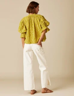 Nicoli Shirts & Blouses<LIME FLOWER PRINT SHIRT Mora