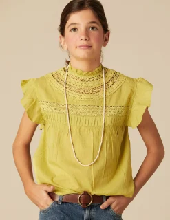Nicoli Shirts<LIME LACE SHIRT Amarillos