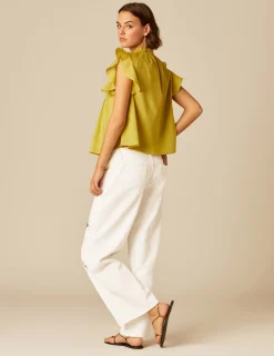 Nicoli Shirts & Blouses<LIME LACE SHIRT Amarillos