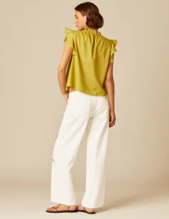 Nicoli Shirts & Blouses<LIME LACE SHIRT Amarillos