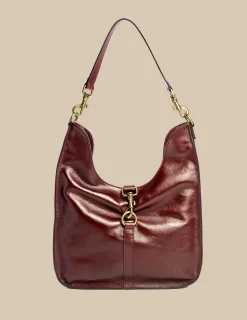 Nicoli Bags<MAROON BUCKLE SHOPPING BAG Granate