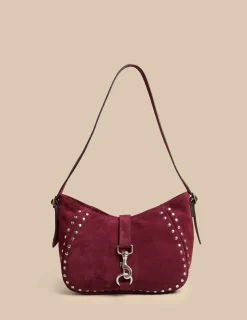 Nicoli Bags<MAROON SUEDE BAG Granate