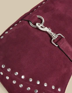 Nicoli Bags<MAROON SUEDE BAG Granate