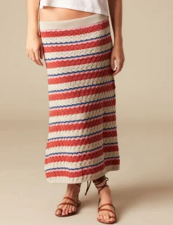 Nicoli Knitwear|Skirts<MULTICOLOURED KNIT SKIRT Rojos
