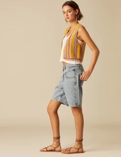 Nicoli Knitwear|Waistcoats<MUSTARD KNIT VEST Azules