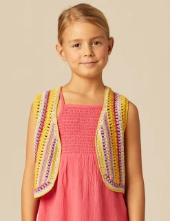 Nicoli Knitwear|Waistcoats<MUSTARD KNIT VEST Azules