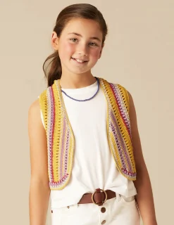 Nicoli Knitwear|Waistcoats<MUSTARD KNIT VEST Azules