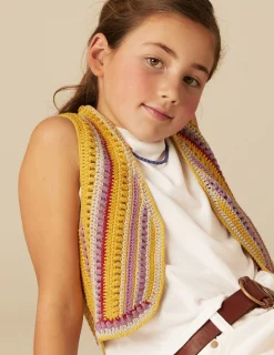 Nicoli Knitwear|Waistcoats<MUSTARD KNIT VEST Azules